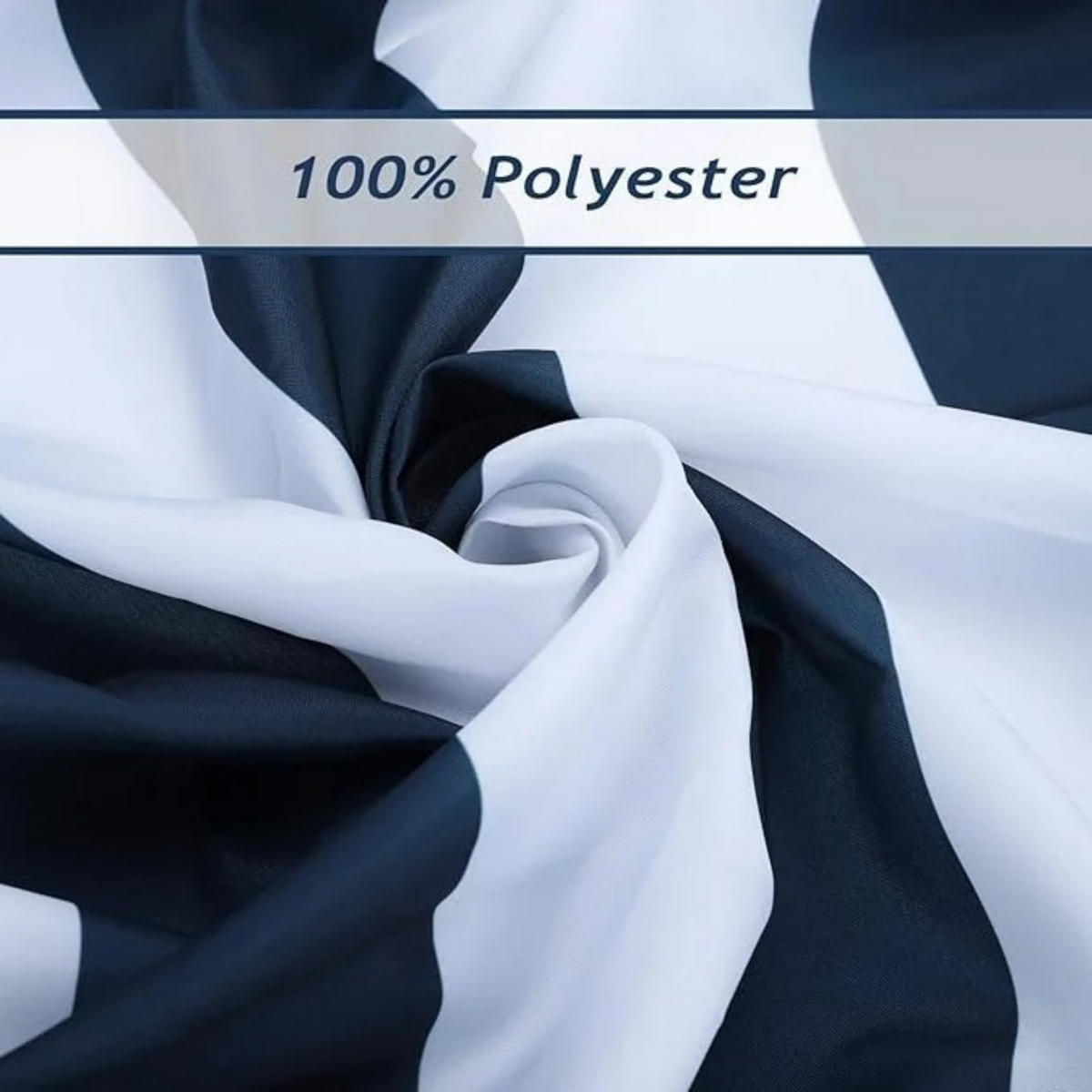 DUSCHVORHANG Blau nautisch Streifen Anker Polyester schimmelresistent wasserdicht Badezimmer - Blau, Textil (180/180cm) - MCBOSON