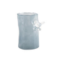 VASE Bird On Branch 9/9/15 cm - Blau, Glas (9.5/15cm) - Present Time