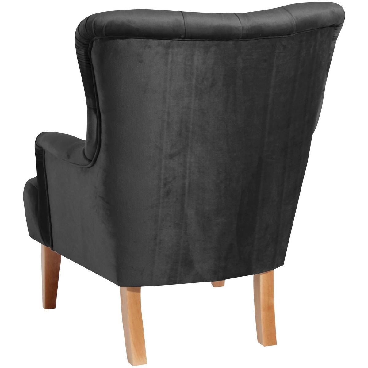 SESSEL Kaiya Bezug Samtvelours Buche natur / anthrazit - Grau, Kunststoff (71/97/82cm) - 58aufmkessel