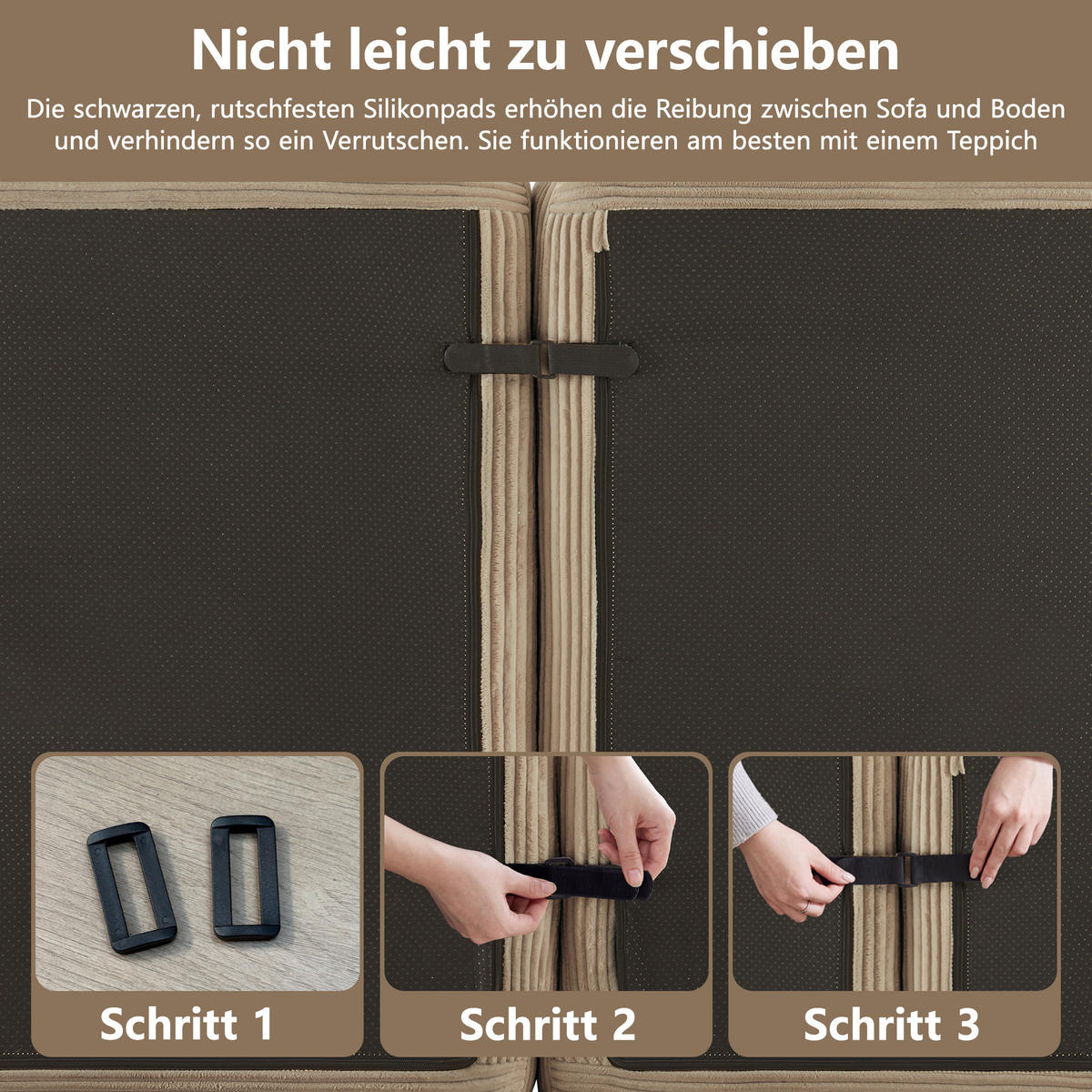 2-SITZER-SOFA DE-34220 modular Braun - Braun, Textil (104/69/208cm) - ComfortXL