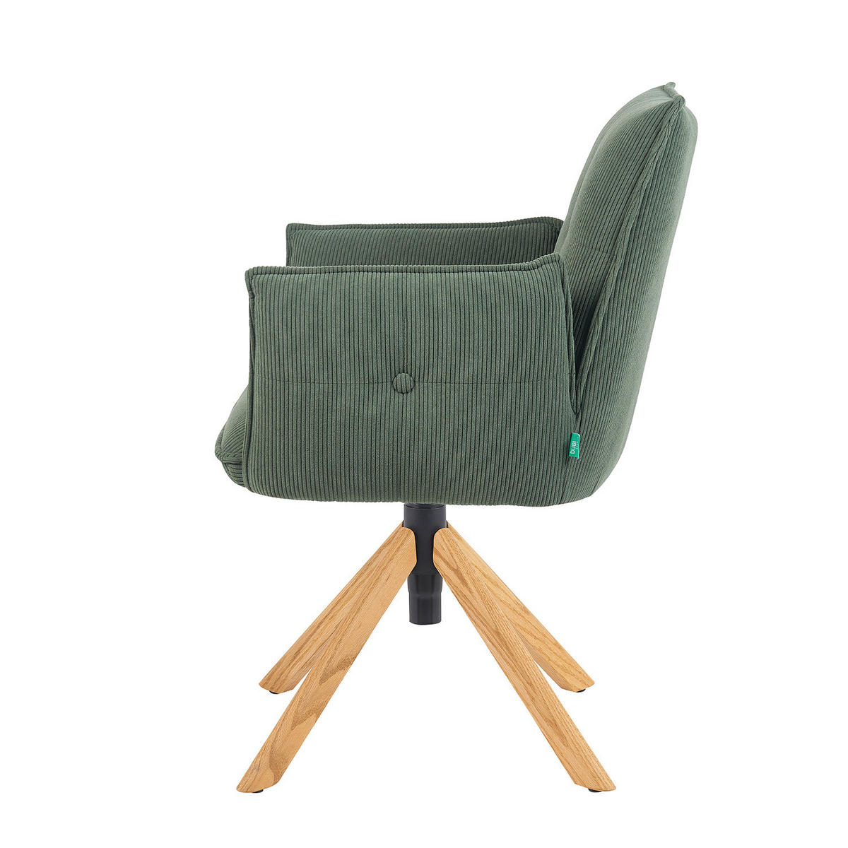BÜROSTUHL Mika-Leya - Honigeiche/Grün, Eichenholz/Holz (60/89/63cm) - DUBI Möbel