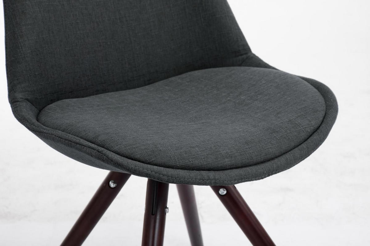 STUHL Stoff dunkelgrau - Dunkelgrau/Cappuccino, Holz/Textil (48/84/56cm) - CLP