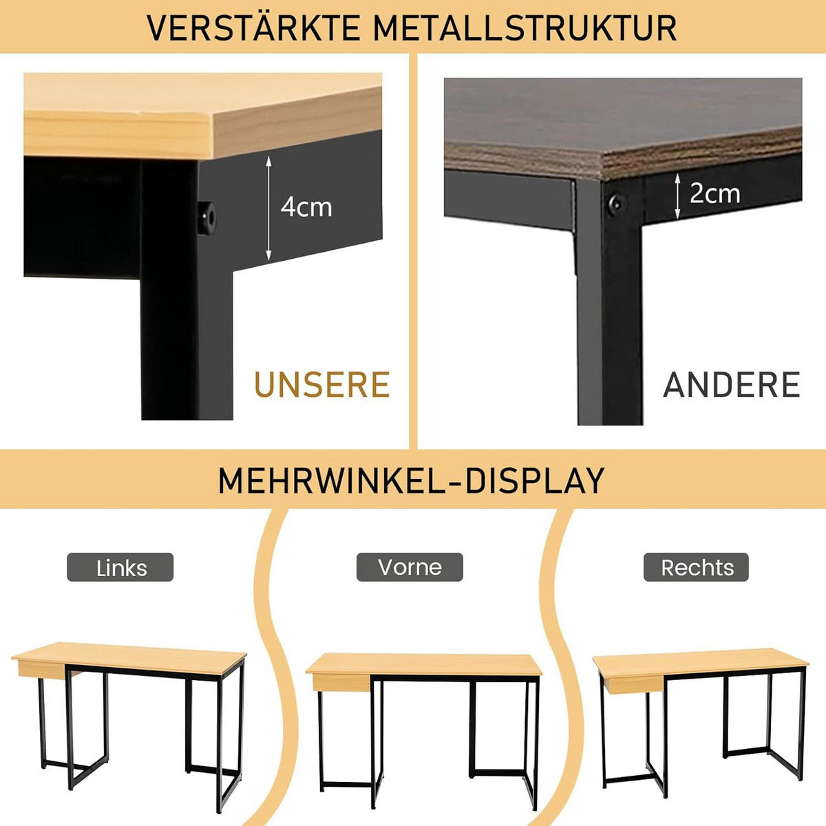SKRIVBORD 75 cm trä - Röd, Trä (55/120/75cm) - COSTWAY