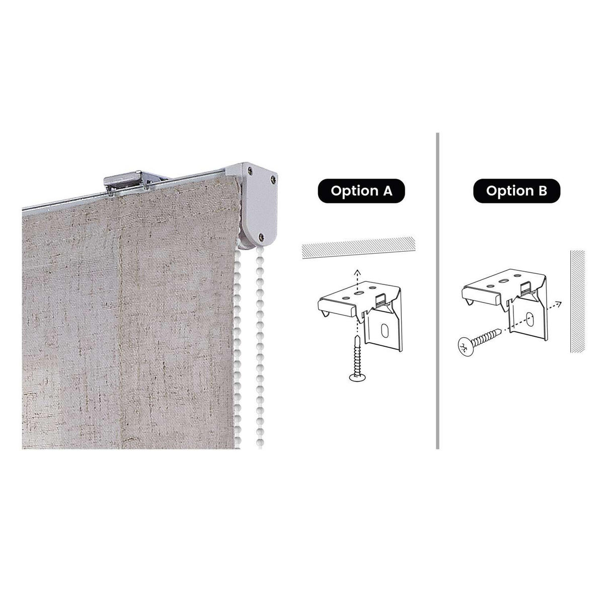 RAFFROLLOS Ekrü, 135 cm x 175 cm - Beige, Kunststoff (135/175cm) - STORESDECO
