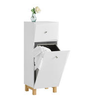 WÄSCHESCHRANK Weiß - Weiß, Holzwerkstoff (34/90/30cm) - SoBuy