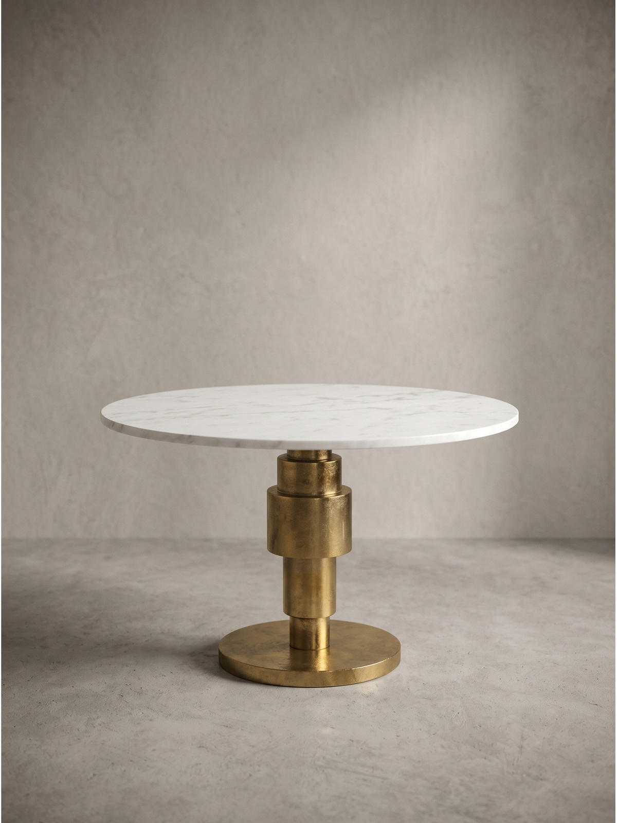 COUCHTISCH ESLA, Marmor, handgefertigt, Weiß-Gold, Ø 60 x 39 cm - Goldfarben/Weiß, Stein/Metall (60/60/39cm) - KADIMA DESIGN