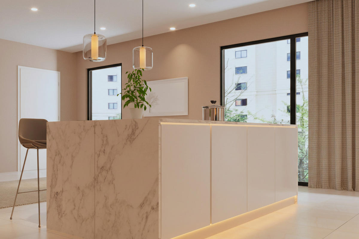 INSELKÜCHE-KÜCHENZEILE 420 cm Glanzia – KU-S15 – Weiß / Grau – Hochglanz - Weiß Hochglanz, Holzwerkstoff (420/212/60cm) - hi-markt