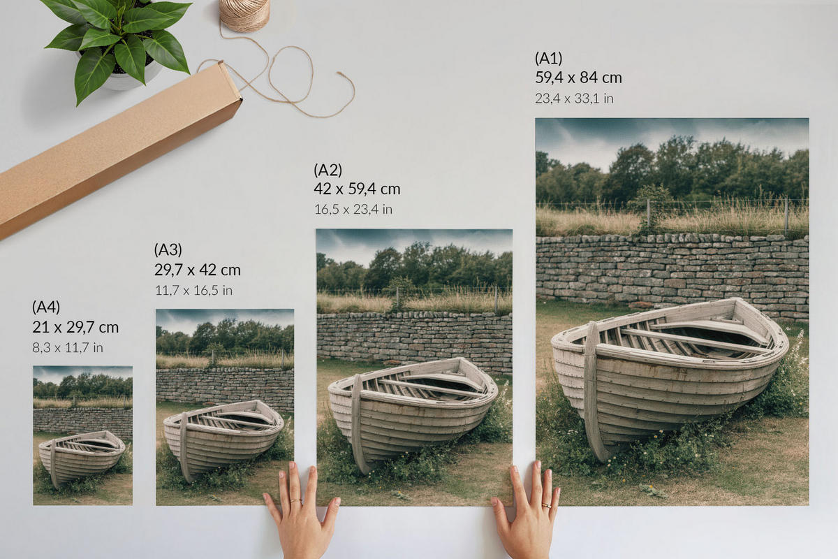 POSTER - 21x29 cm - Artland - Altes Boot - Grau, Textil (21/29.7/0.1cm) - TULUP