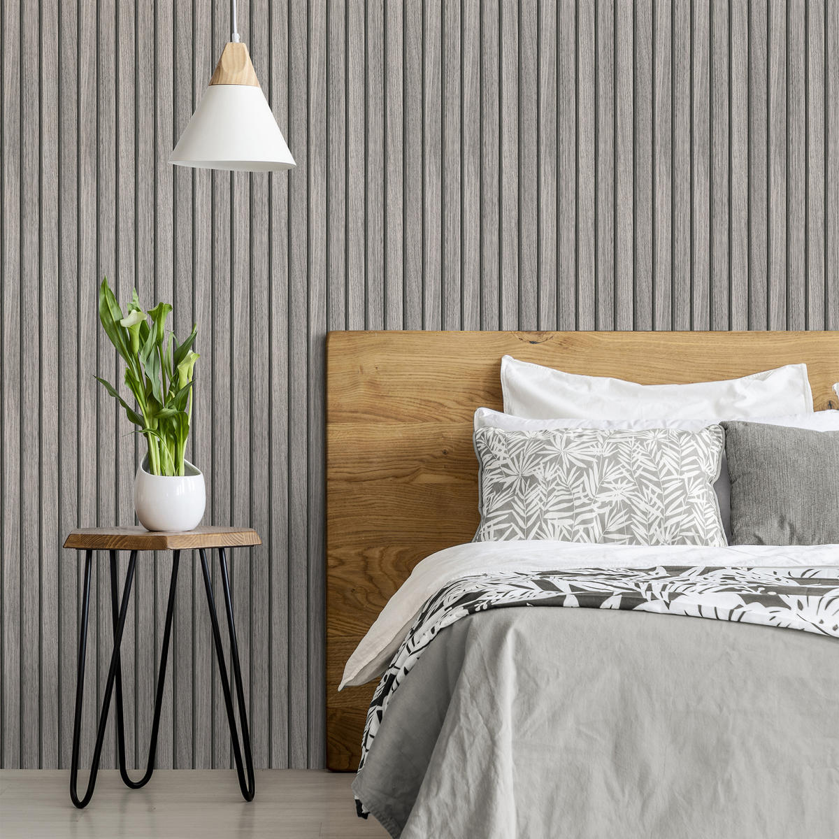 VLIESTAPETE - Wood Strokes Grau Braun - Silberfarben, Papier/Kunststoff (52/1000cm) - Easy Decor