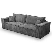 SCHLAFSOFA mit Bettkasten und Cordstoff MONA Graphit - Grau, Holzwerkstoff (255/85/105cm) - Compleo24