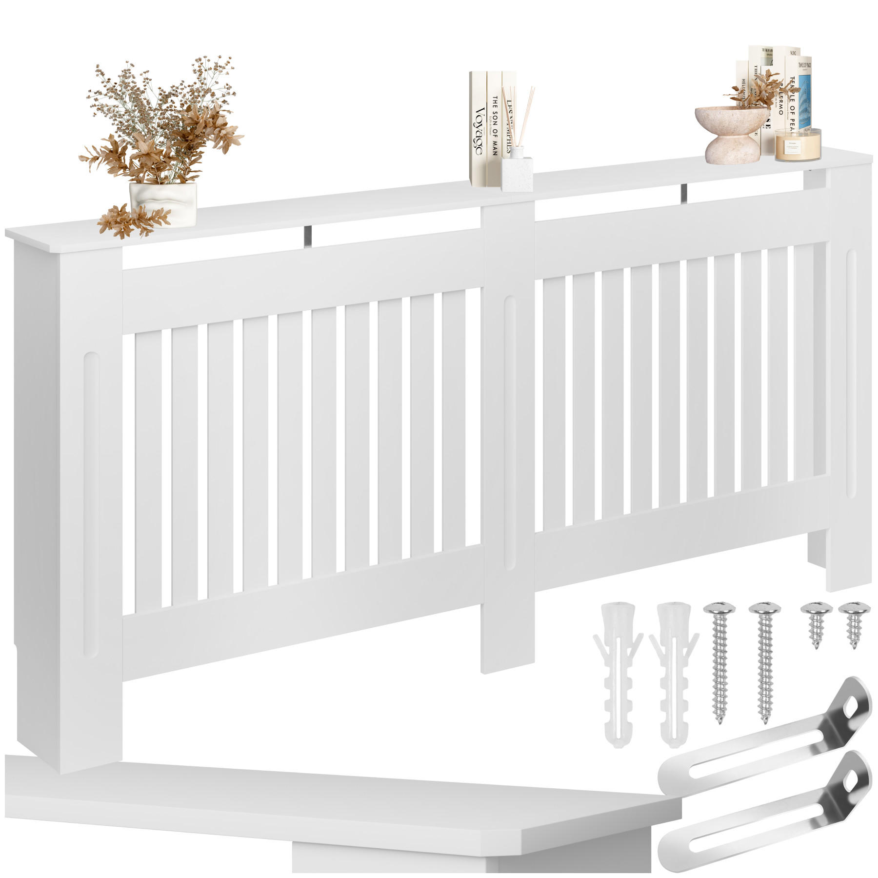 HEIZKÖRPERABDECKUNG Vila,optimale Luftzirkulation,weiß - Weiß, Holz (19/172/82cm) - tectake