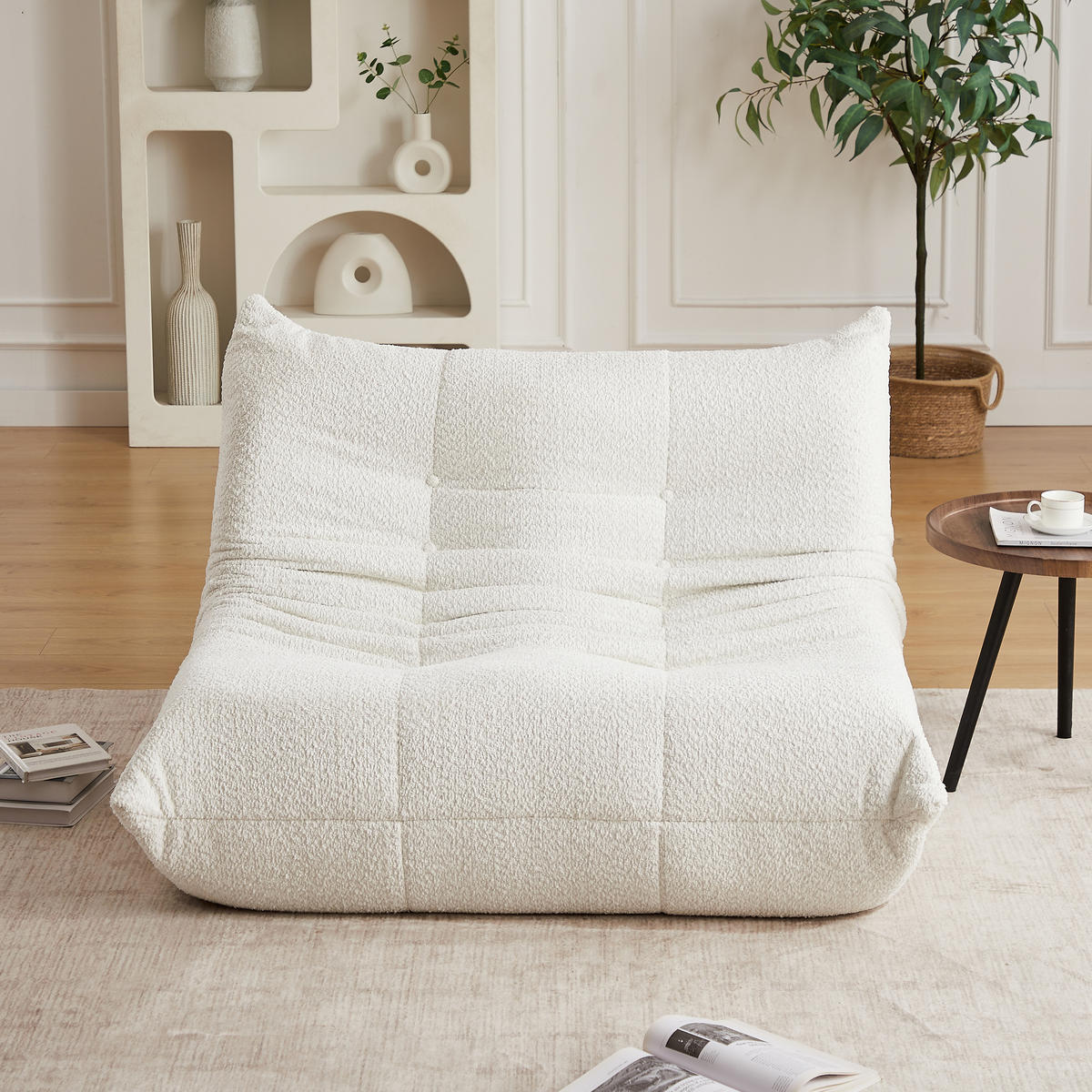 SITZSACK Chenille Beige - Beige, Textil (127/83/99cm) - WISHDOR