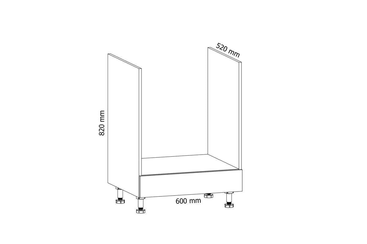 HERDUMBAUSCHRANK – 60 cm – D60ZK – Velmora – Grau - Grau, Holzwerkstoff (60/82/52cm) - ROYAL24_MARKT