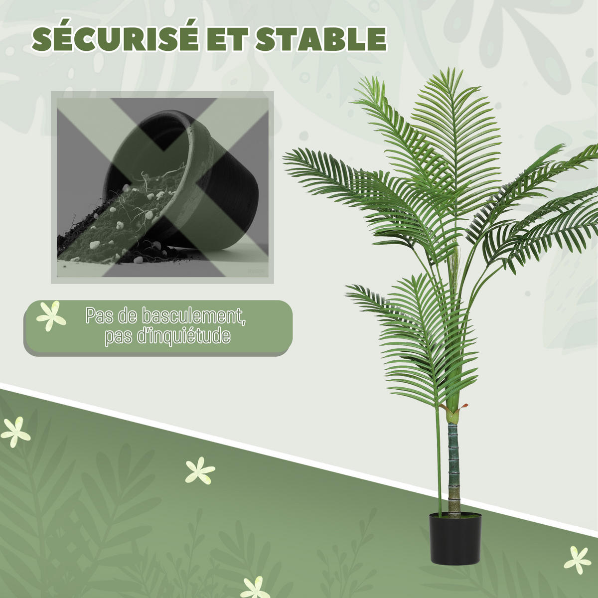 KUNSTPFLANZE DE-16627 150 cm, Areca-Design Grün - Grün, Kunststoff (150cm) - ComfortXL