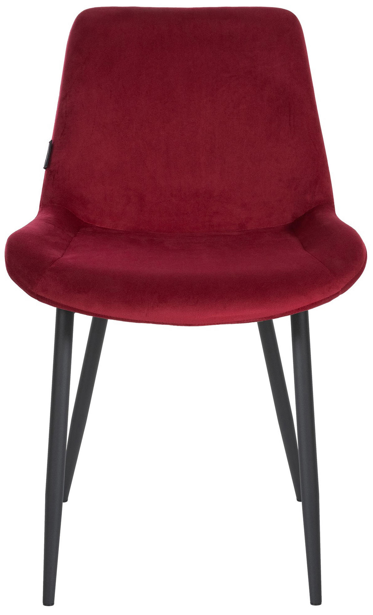 STUHL Samt rot - Rot/Schwarz, Textil/Metall (51/80/60cm) - CLP