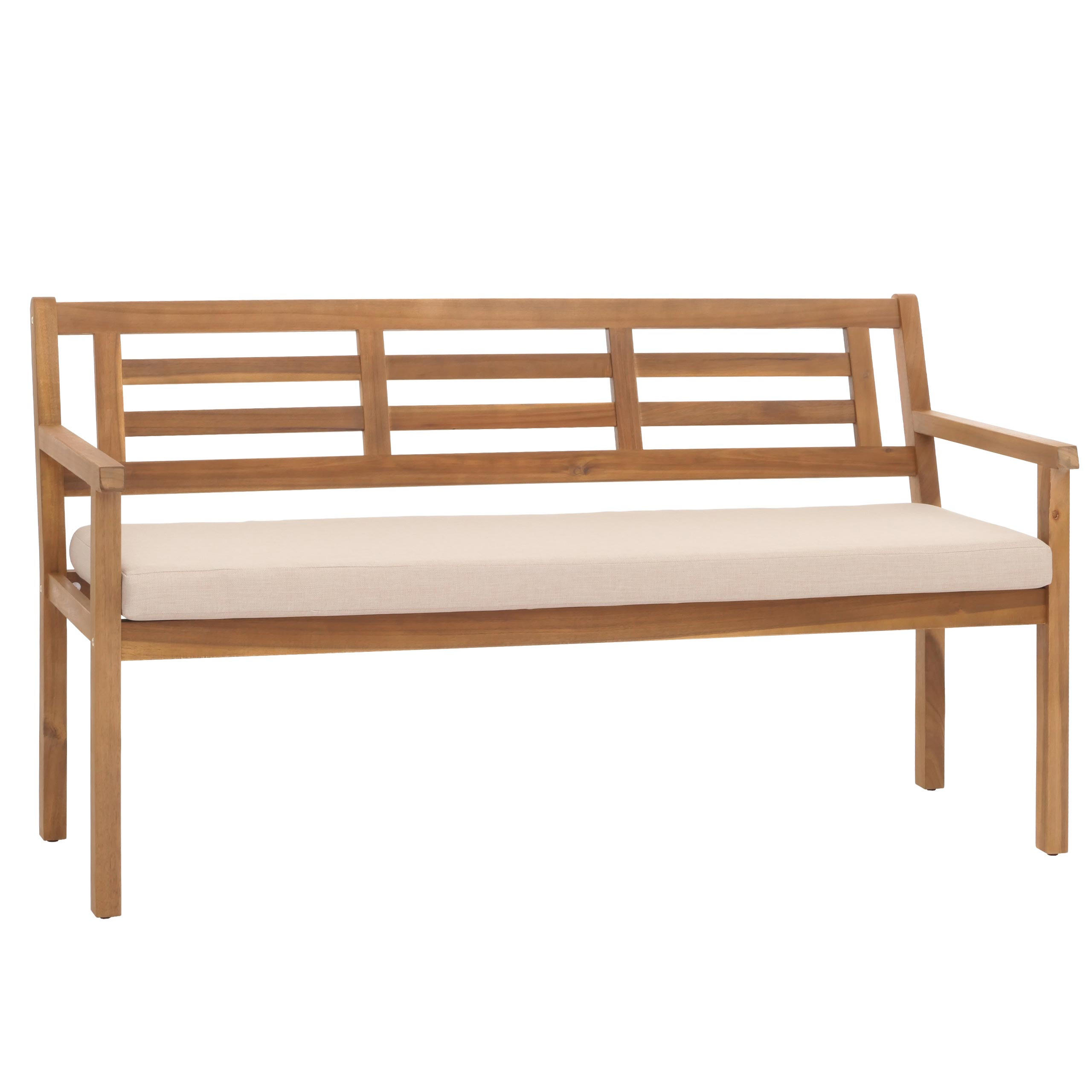 GARTENBANK Beige - Beige, Holz (145/82/59cm) - MCW