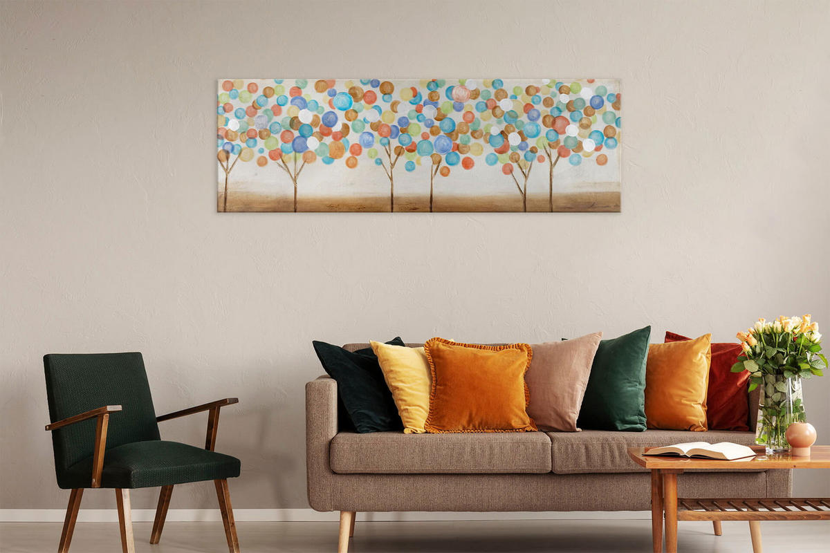 ÖLGEMÄLDE 150/50 cm - Multicolor/Weiß, Holz/Textil (2/50cm) - KUNSTLOFT