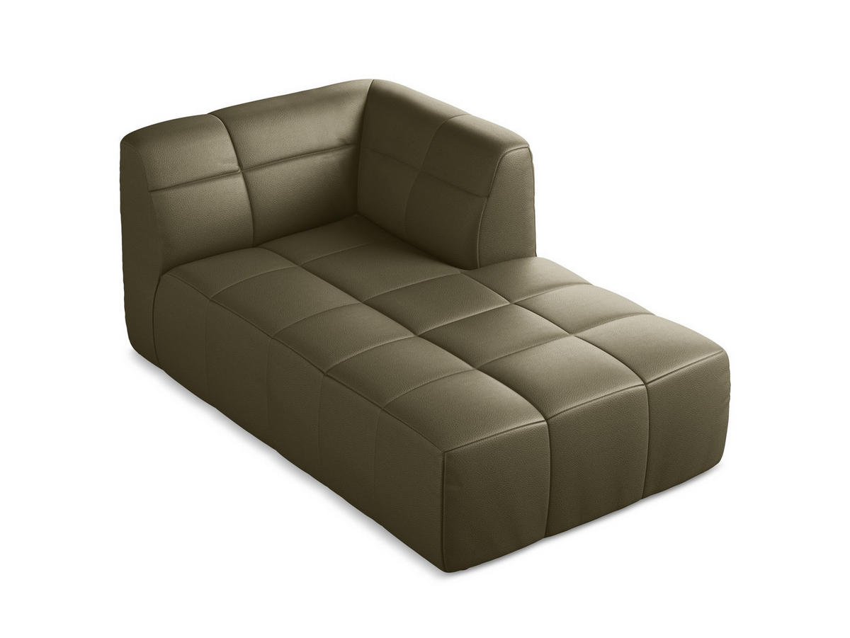 SOFAELEMENT Rechts Kunstleder Grün - Schwarz/Olivgrün, Holzwerkstoff/Kunststoff (101/77/175cm) - Makamii