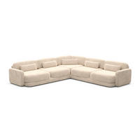 ECKSOFA Valencia L Form Samtstoff Creme - Creme, Textil (229/229cm) - Sofa Dreams