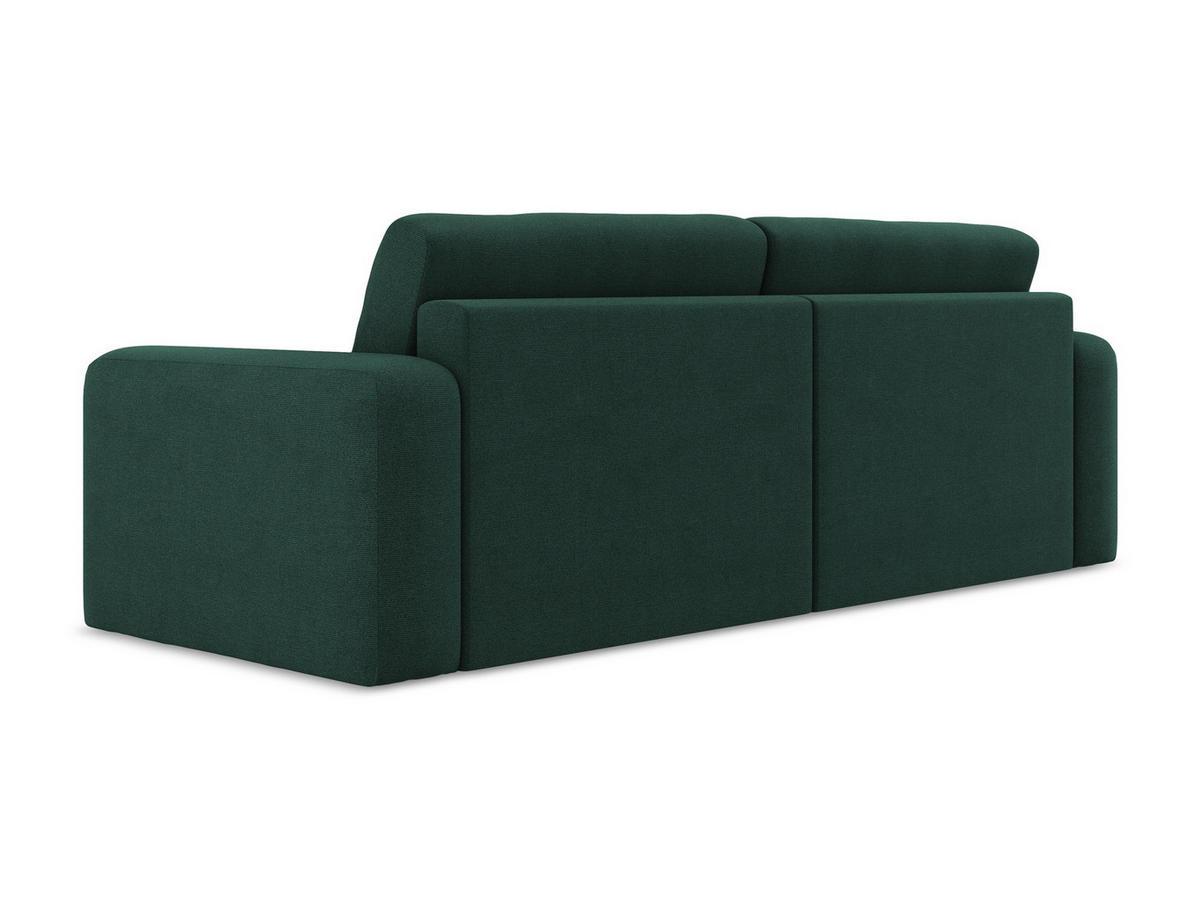 3-SITZER SOFA mit Schlaffunktion Strukturstoff Stoff Grün - Dunkelgrün/Schwarz, Kunststoff/Textil (244/79/102cm) - Makamii