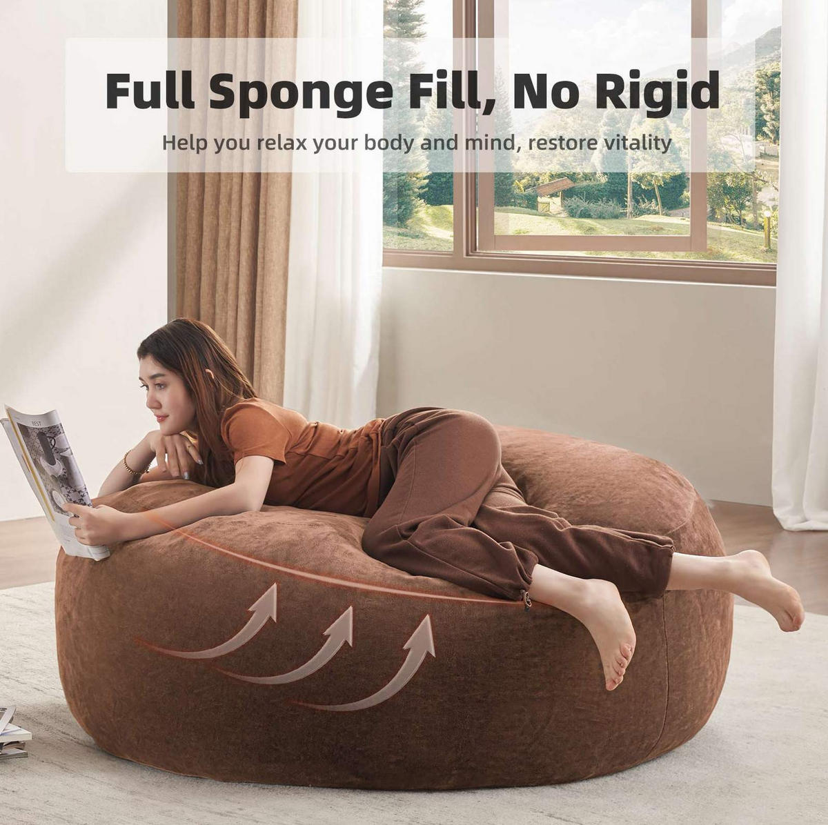 SITZSACK Sofa faltbar Coffee - Braun, Kunststoff (120/60/130cm) - Beauniv