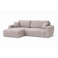 ECKSOFA Mit Schlaffunktion Ariel L, Velours, Stoff Salvador, Grau, Links - Grau, Holz (250/142cm) - Kaiser Möbel