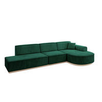 ECKSOFA Ottomane Rechts ARRIO-L2 - 328x171x83 cm Dunkelgrün - Grün, Holzwerkstoff/Textil (328/171cm) - ALTDECOR