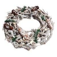 ADVENTSKRANZ XXL RUND OHNE KERZEN/HALTER Weiß, Rot - Rot/Weiß, Holz (11cm) - MCW