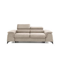 2-SITZER-SOFA PLAZA 200 cm Velours Beige - Beige/Schwarz, Holz/Textil (200/90/100cm) - Muffo