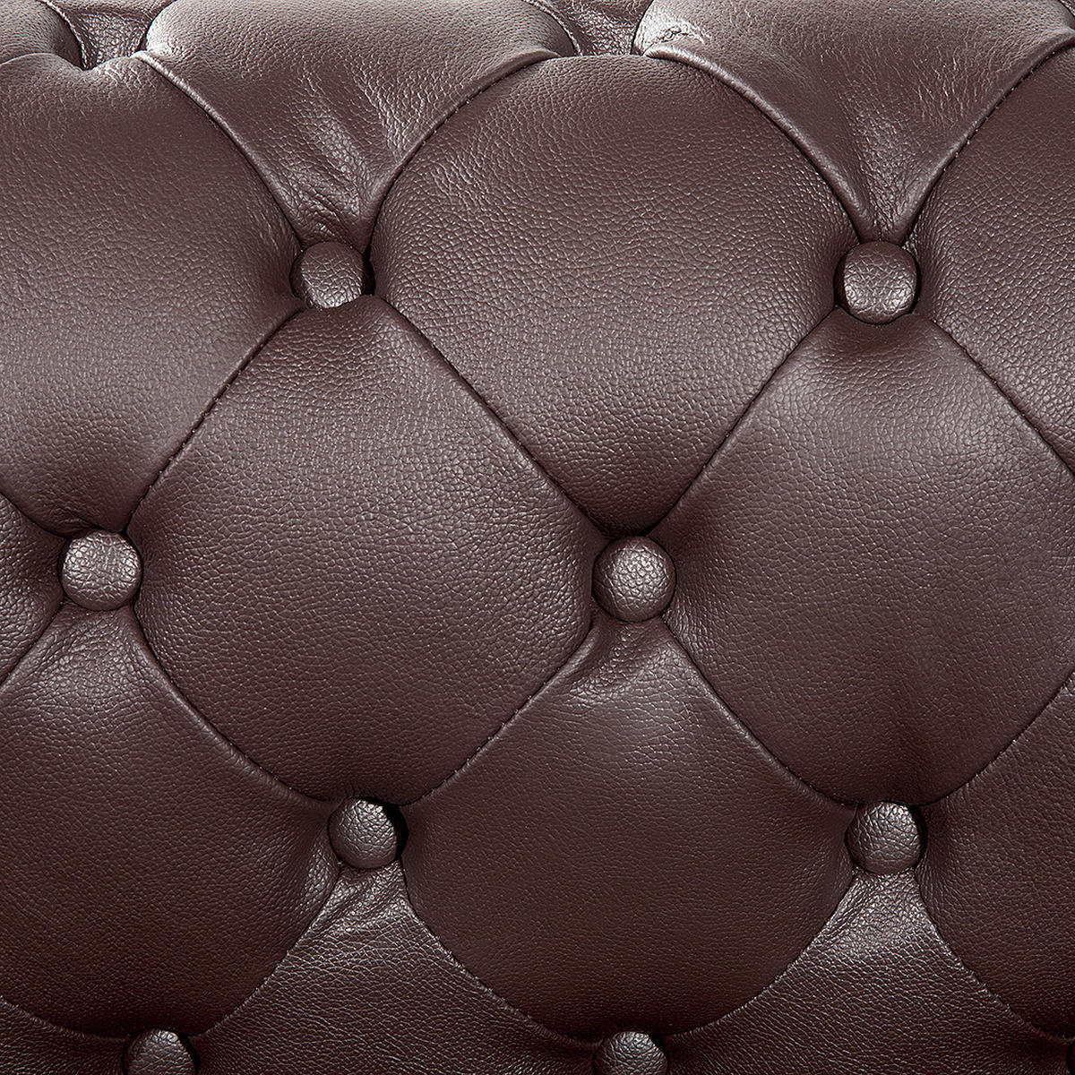 SESSEL Leder braun Chesterfield - Braun, Leder (108/70/77cm) - Beliani