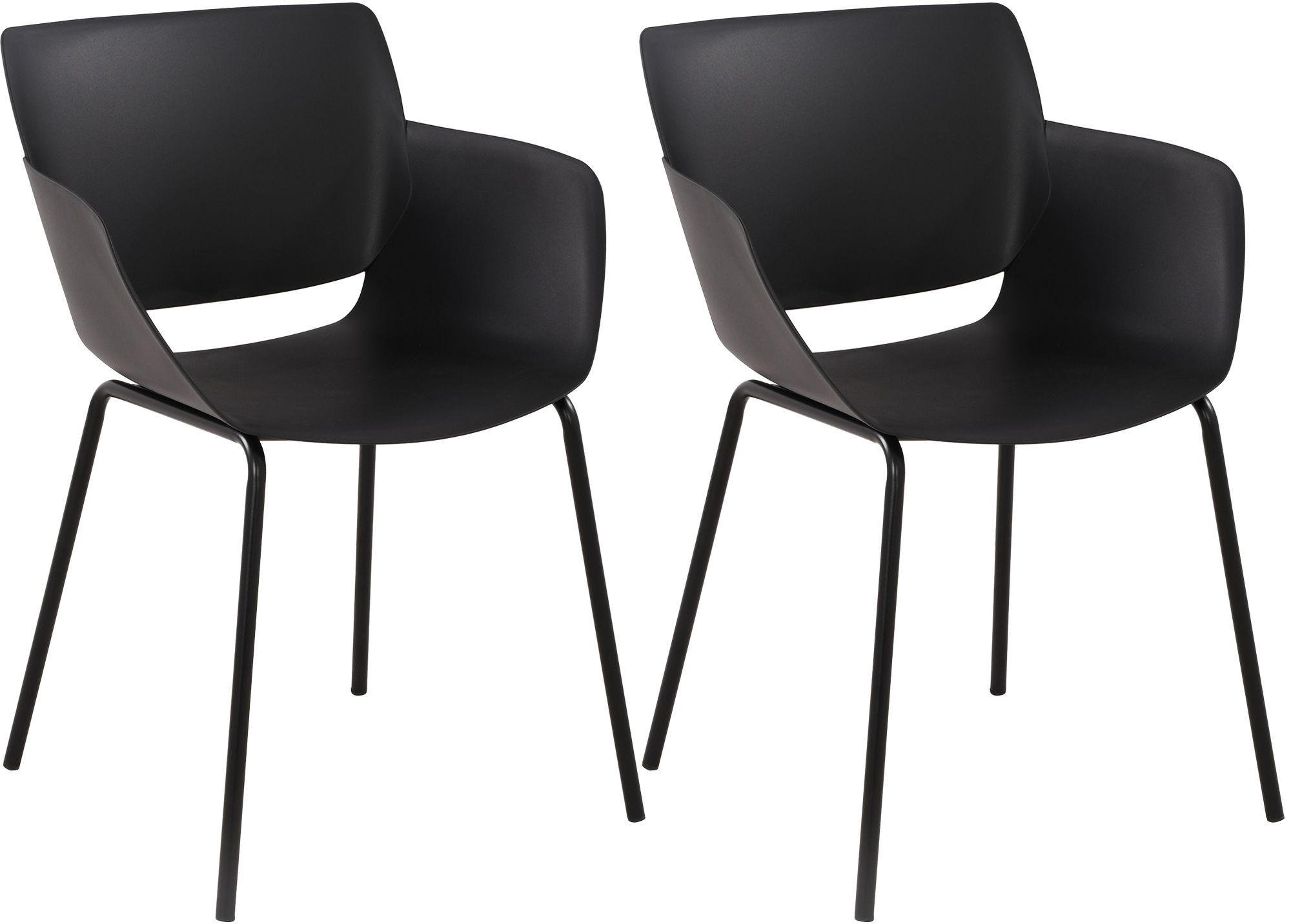STUHL 2 Kunststoff Schwarz - Schwarz, Kunststoff/Metall (58/80/54cm) - CLP