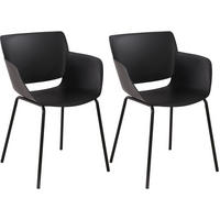 STUHL 2 Kunststoff Schwarz - Schwarz, Kunststoff/Metall (58/80/54cm) - CLP