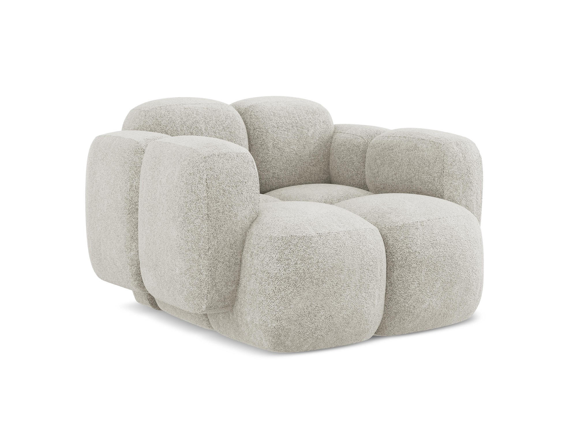 SESSEL Chenille Stoff Beige - Hellbraun/Schwarz, Holzwerkstoff/Kunststoff (120/72/115cm) - Makamii