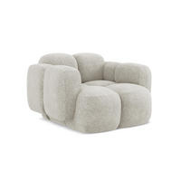 SESSEL Chenille Stoff Beige - Hellbraun/Schwarz, Holzwerkstoff/Kunststoff (120/72/115cm) - Makamii