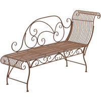 GARTENLIEGE Metall antik braun - Braun, Metall (156/78/46cm) - CLP