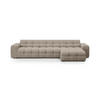 ECKSOFA rechts Kendal aus strukturiertem Stoff dunkelbeige 5 Sitzplätze - Mokka, Textil (173/357cm) - Micadoni