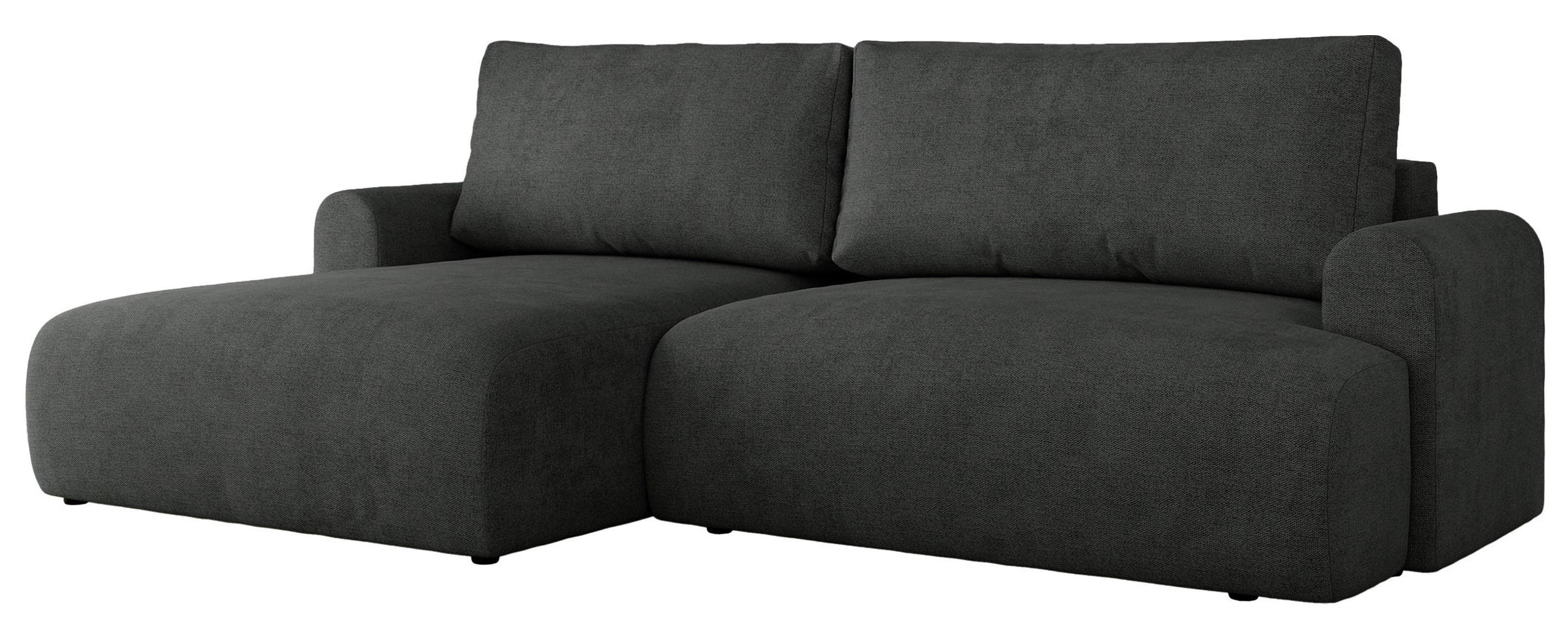 ECKSCHLAFSOFA TONO L Dunkelgrau Struktur - links - Dunkelgrau/Schwarz, Kunststoff/Textil (260/150cm) - MKS