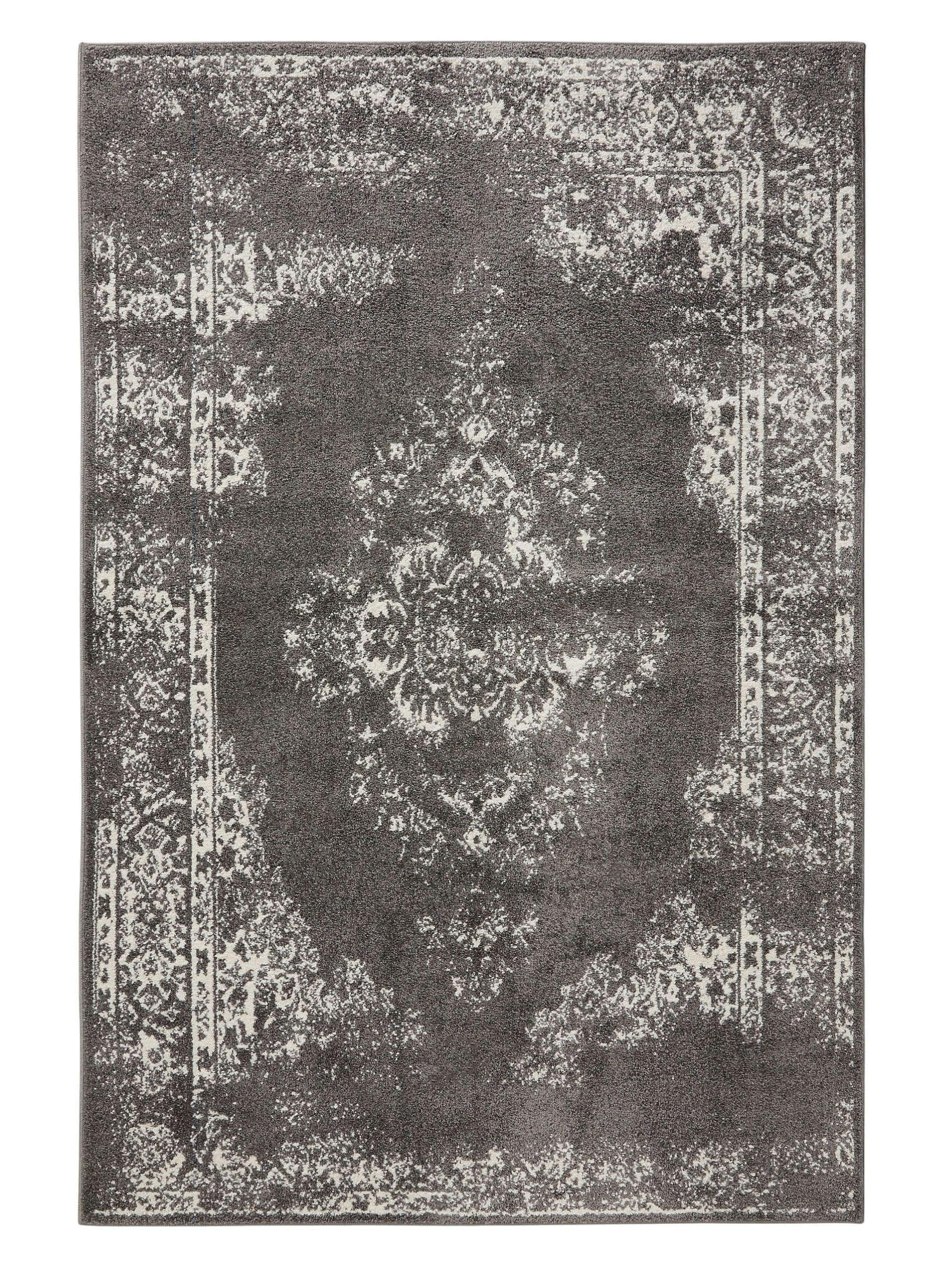 VINTAGE-TEPPICH Sia 200/300 cm - Grau, Kunststoff (200/300cm) - benuta