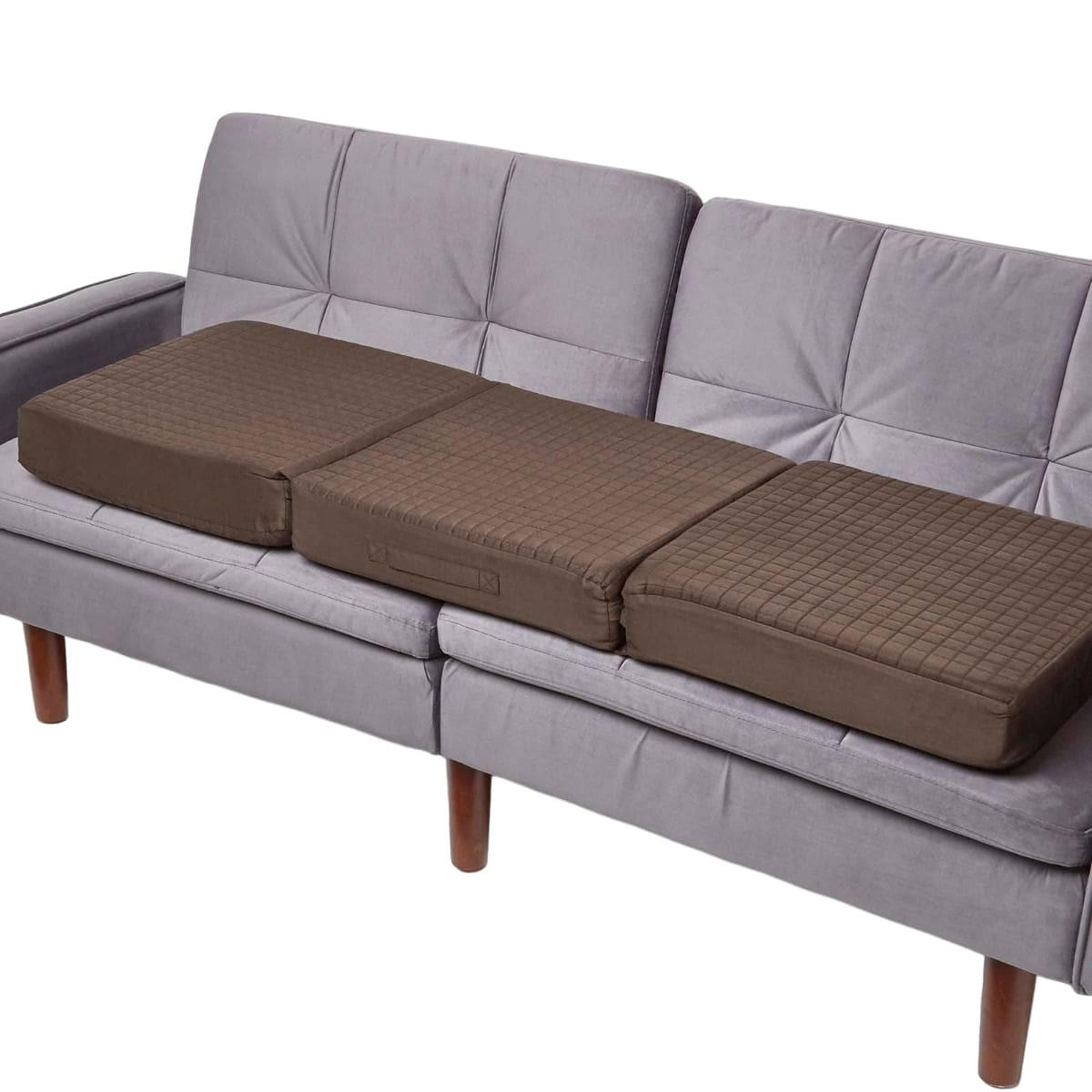 SOFA-AUFLAGE Velours braun 150/50/10 cm – langes Sitzkissen orthopädisch - Braun, Textil (150/50/10cm) - Homescapes