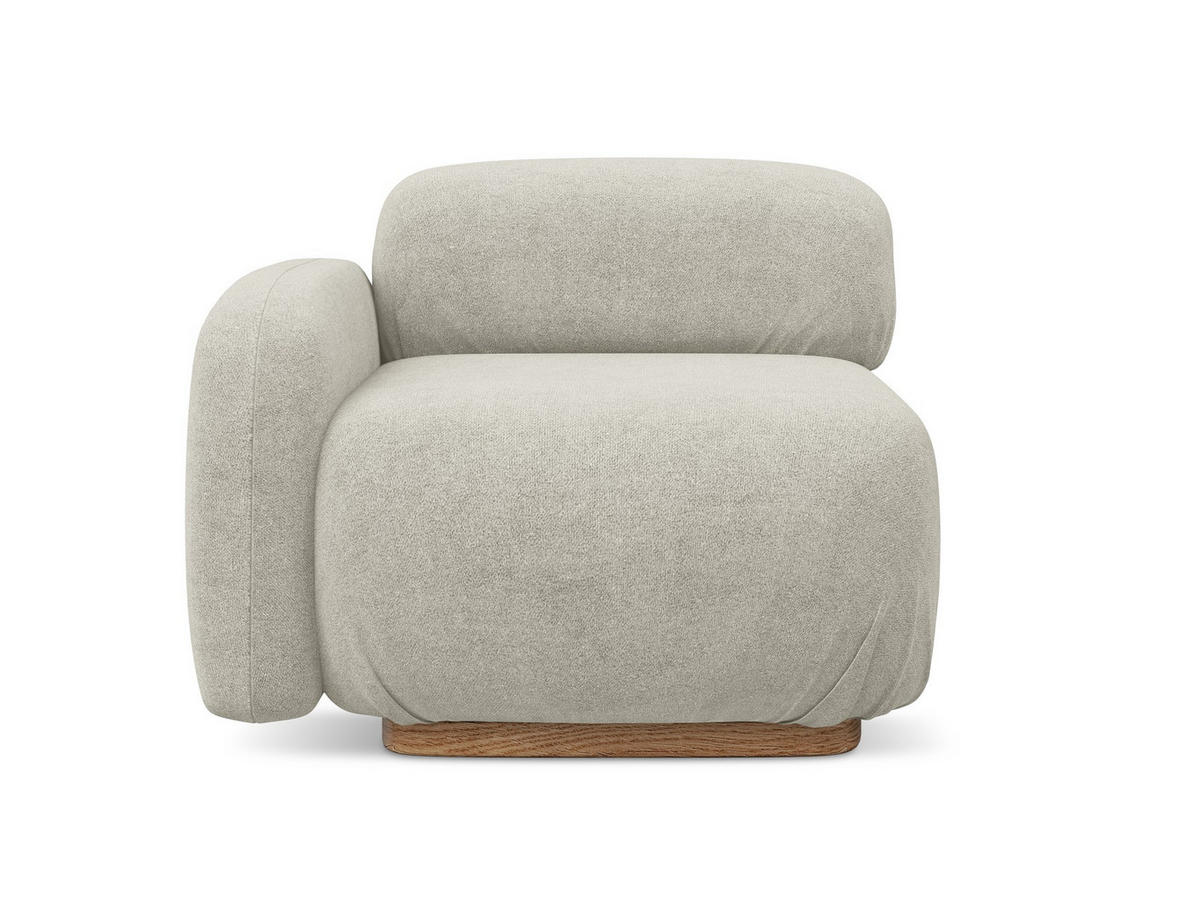SOFAELEMENT Links Bouclé Stoff Beige - Beige/Creme, Holz/Textil (95/73/95cm) - Makamii