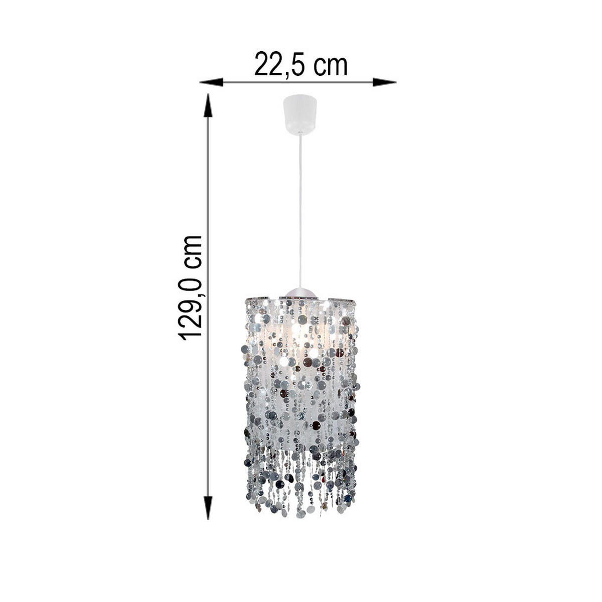 HÄNGELEUCHTE Metall Silber Kunststoff - Silberfarben, Metall (27/27/52cm)