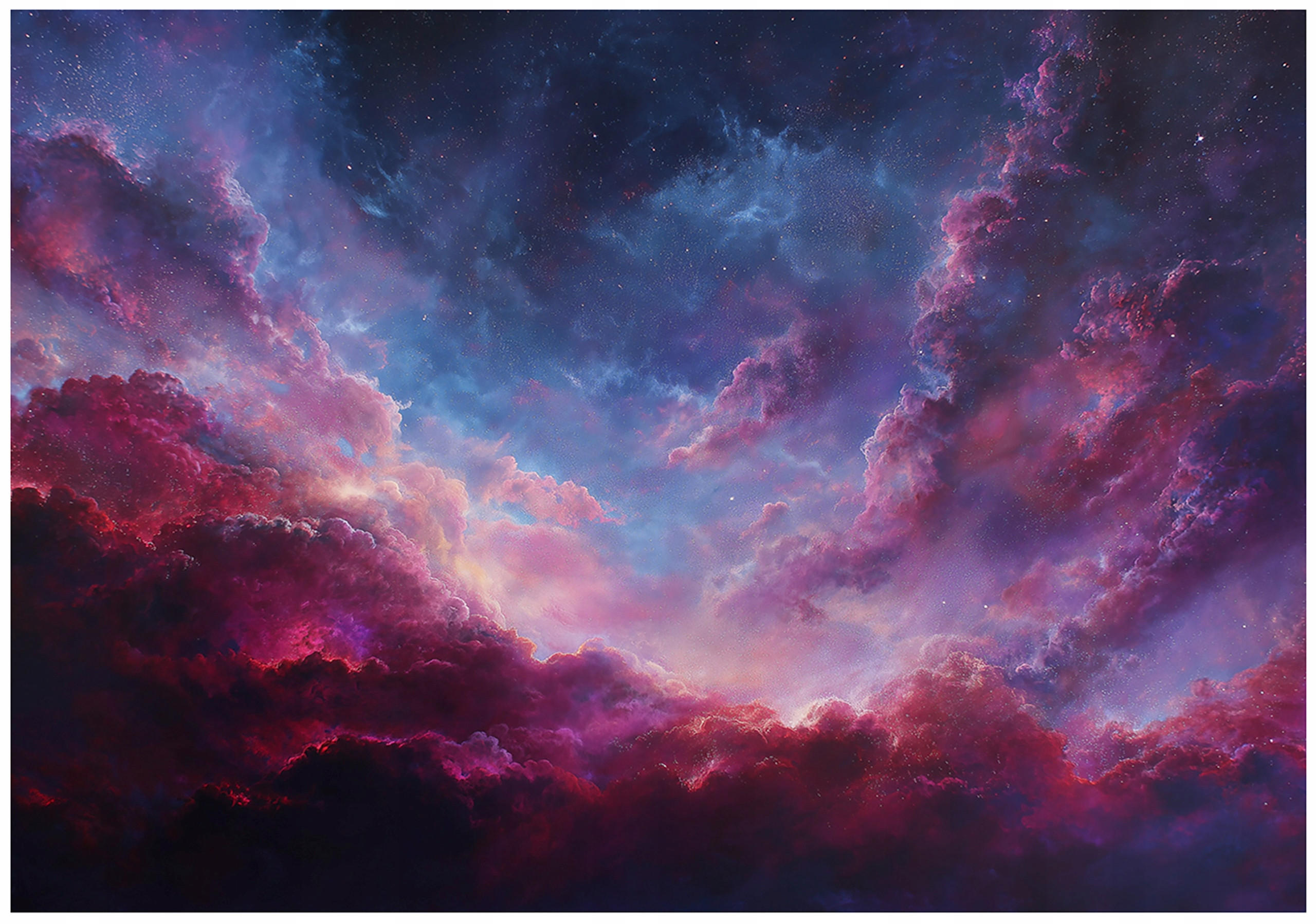FOTOTAPETE Wolken Himmel Lila 400x280 cm - Multicolor, Papier (400/280cm) - Wallarena