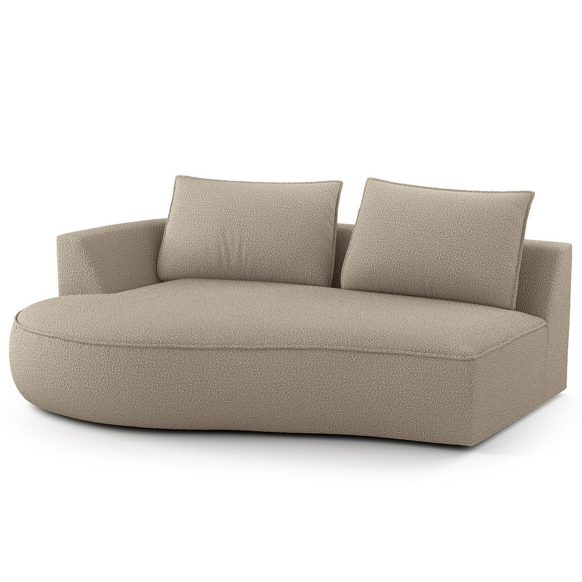 OTTOMANE - modular - Beige/Schwarz, Kunststoff/Textil (196/82/146cm) - home24