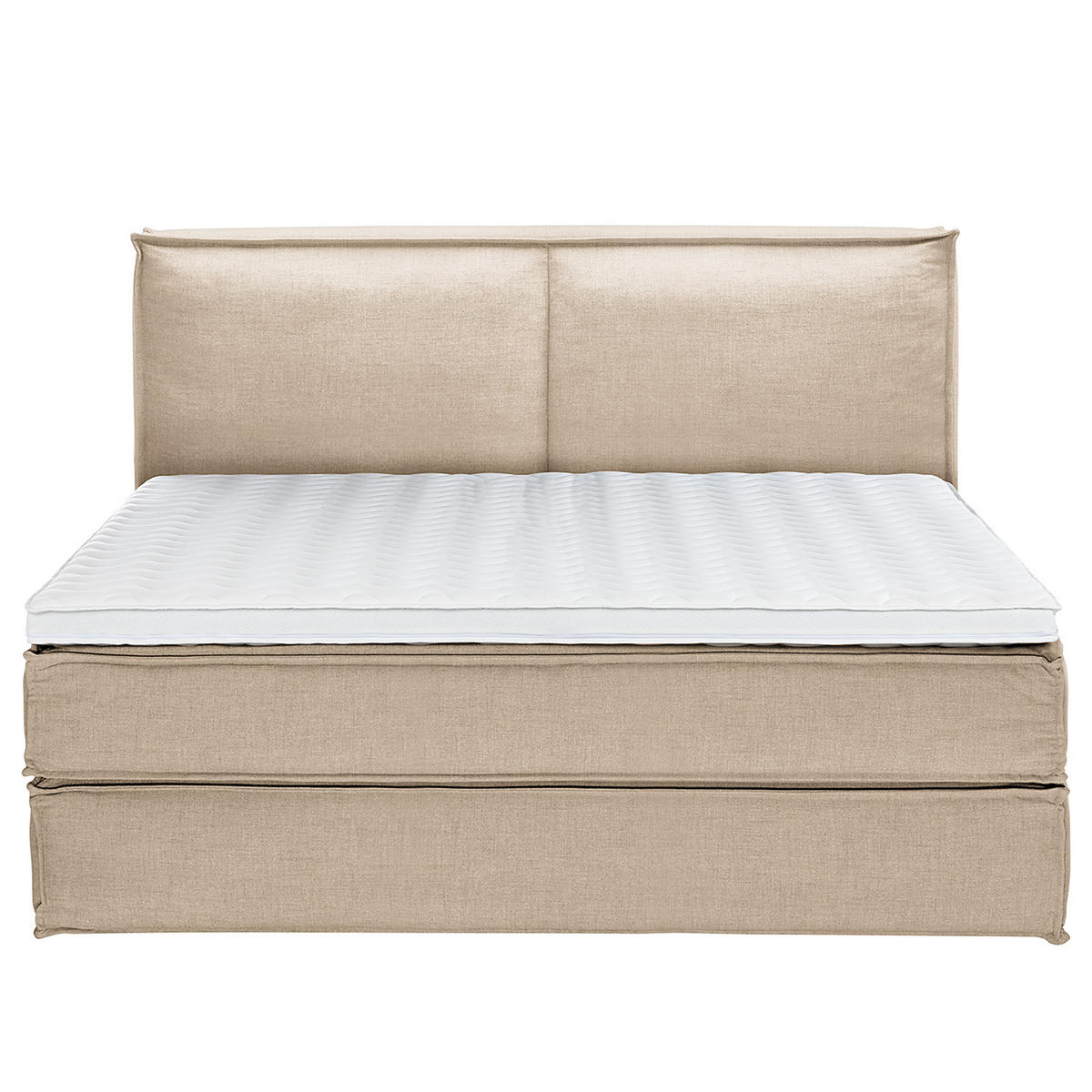 BOXSPRINGBETT mit Kopfteil - Premium - Beige, Textil (200/200cm) - home24