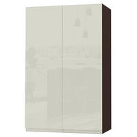 HÄNGESCHRANK Florence W4/60 Lava / RAL 1013 perlweiß HG 60 / 32,5 / 96cm - Dunkelgrau/Weiß Hochglanz, Holz/Holzwerkstoff (60/96/32.5cm) - Feldmann-Wohnen