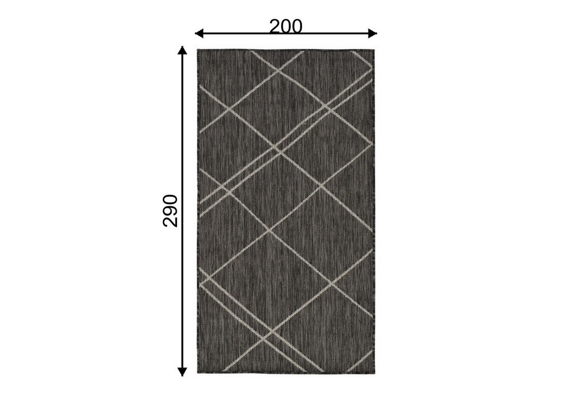 OUTDOOR-TEPPICH Terrace Pebble/L. Grey 200x290 cm - Multicolor, Textil (200/290cm) - Vercai Rugs