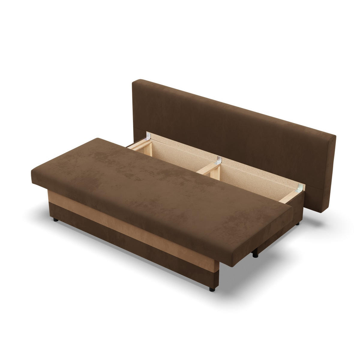 SOFA 3-SITZER MIT SCHLAFFUNKTION NOLA Braun - Braun, Textil (86/85/191cm) - Mebligo