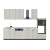 KÜCHENZEILE Fame-Line GrauBeige/Anthrazit 300 cm mit Hochschrank ohne AP - Anthrazit/Grau, Holzwerkstoff (300/81.6/46cm) - Vicco