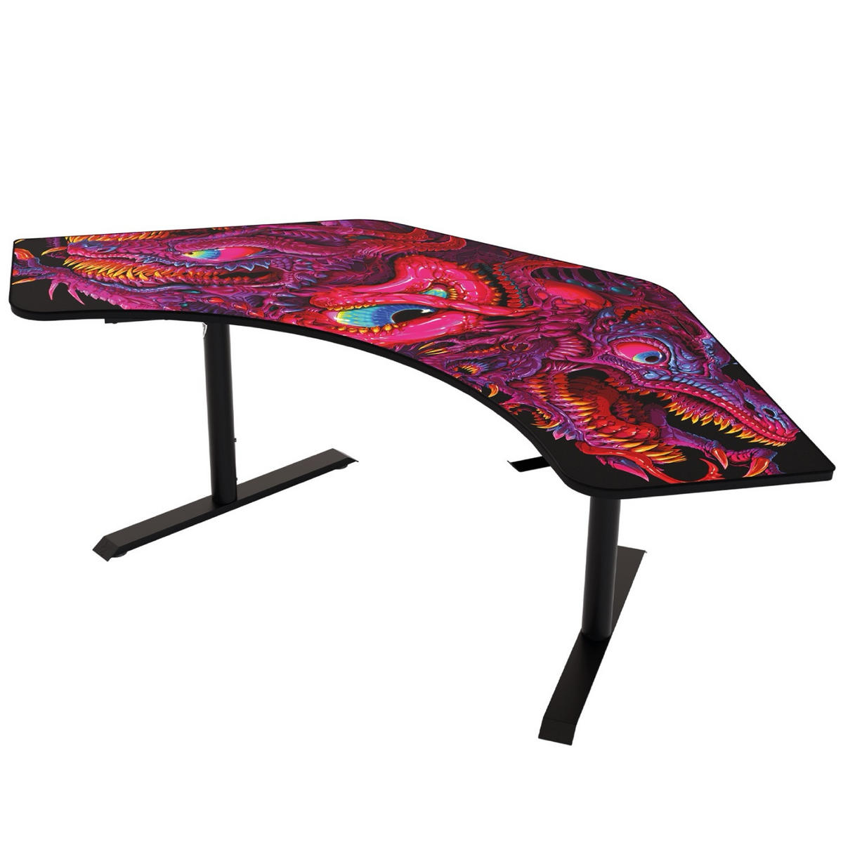 GAMINGTISCH Arena Angelo 225/71/71-81 cm Crawling Chaos - Schwarz, Metall (71/225/71cm) - Arozzi