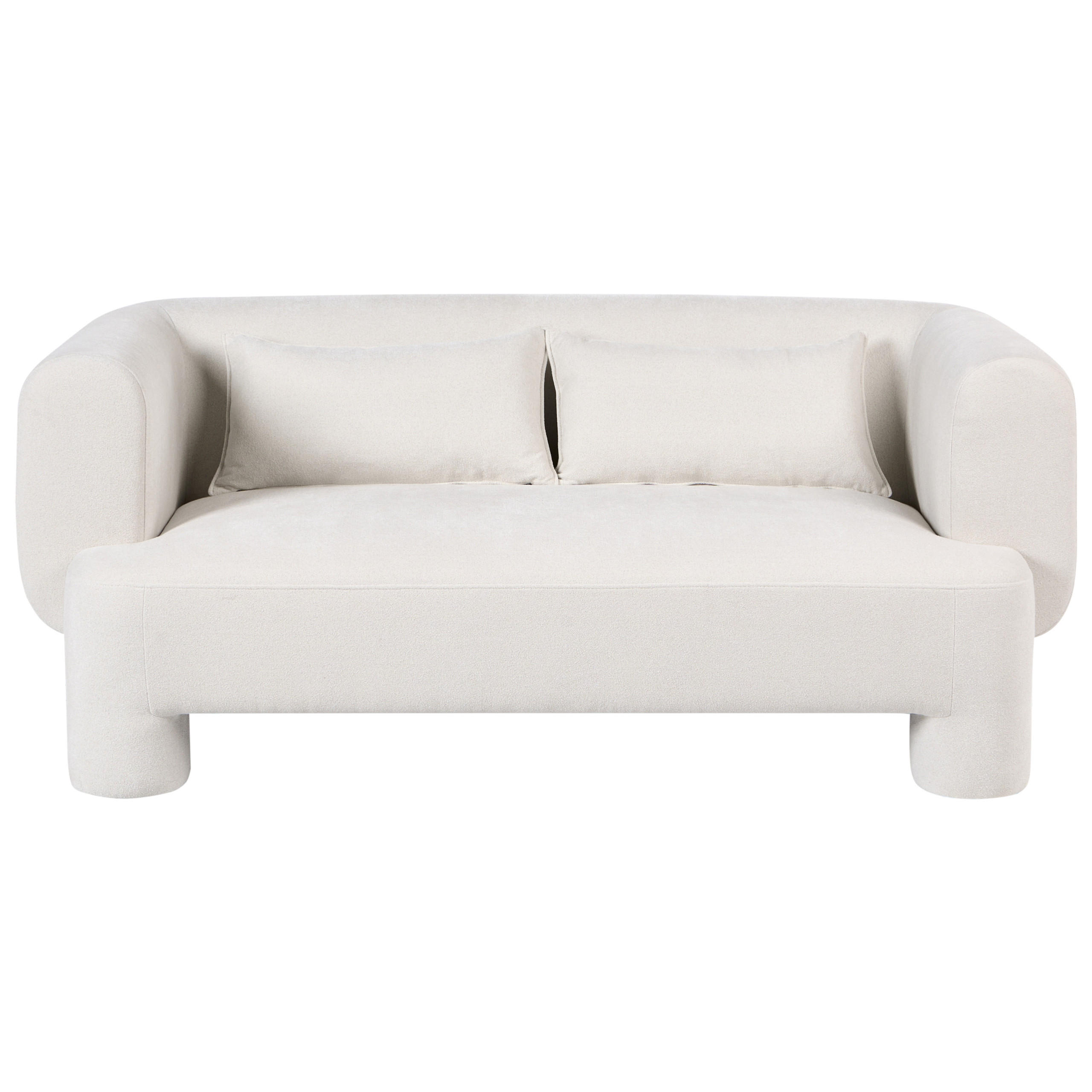 3-SITZER-SOFA Stoff Weiß Hogbo - Weiß, Textil (180/73/93cm) - Beliani